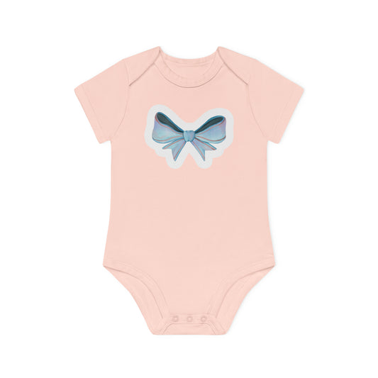 "Adorable Bow" - Baby Organic Short Sleeve Bodysuit