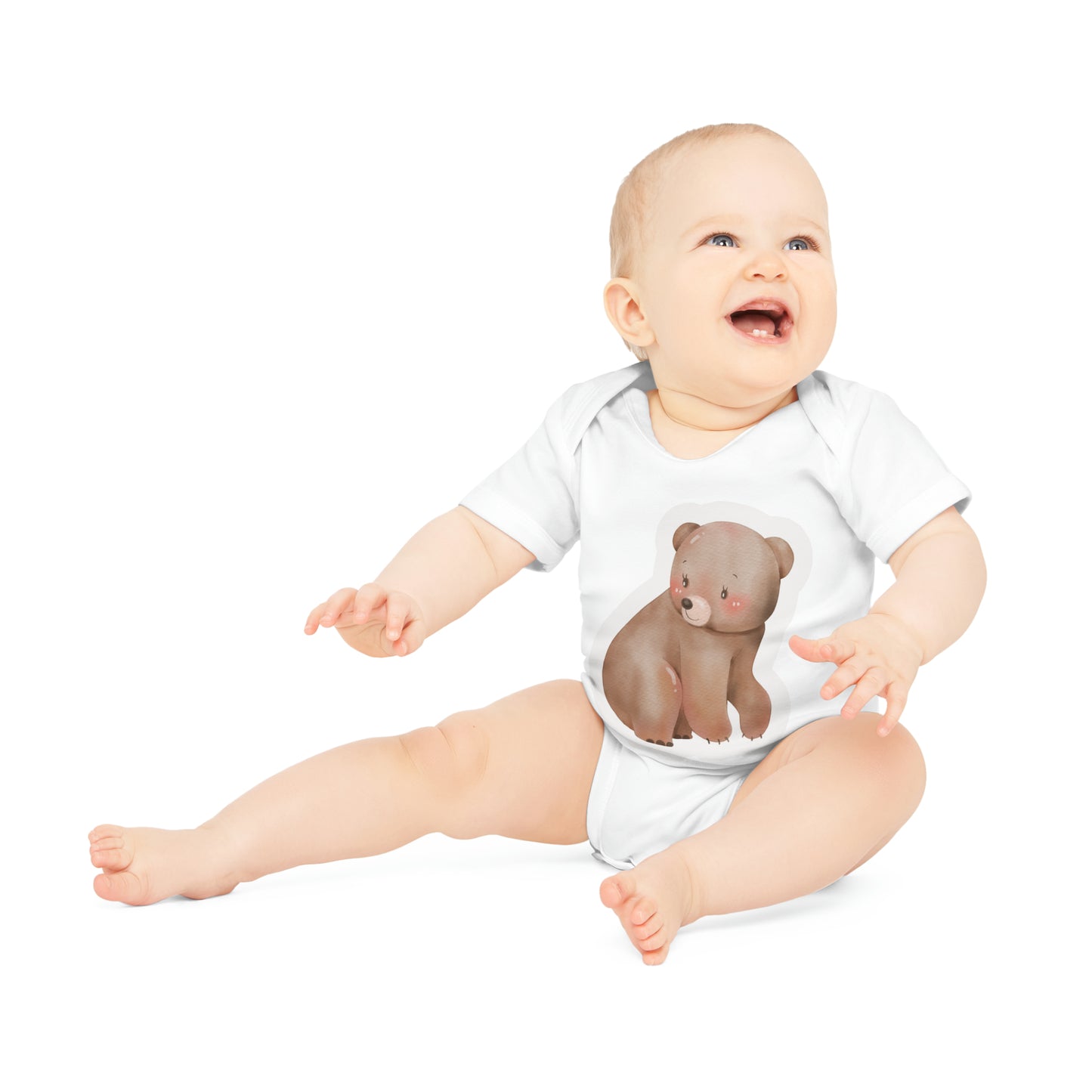 "Organic Baby Bodysuit: Adorable- Baby Organic Short Sleeve Bodysuit