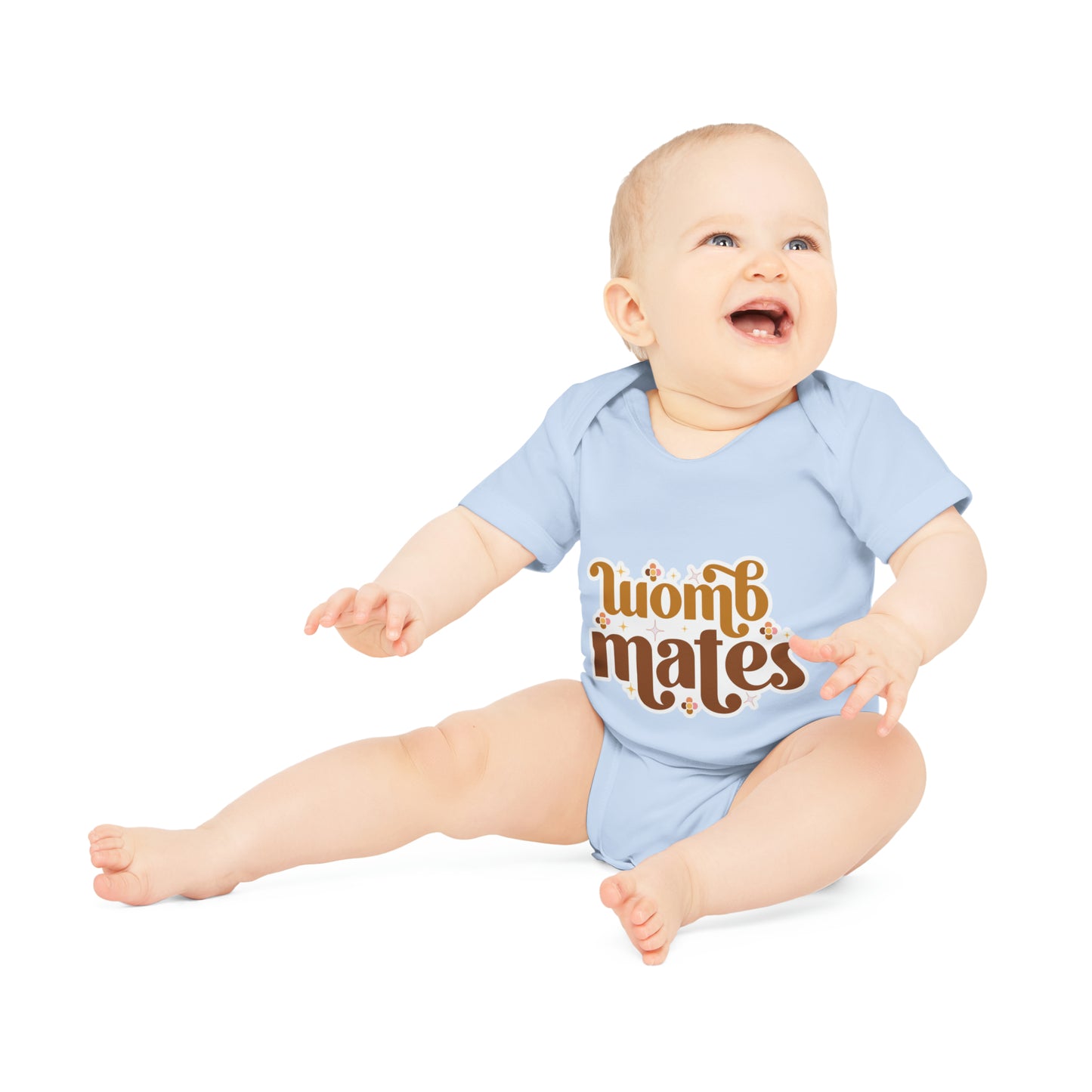 "Womb Mates" - Organic Cutie: Adorable Baby Organic Short Sleeve Bodysuit