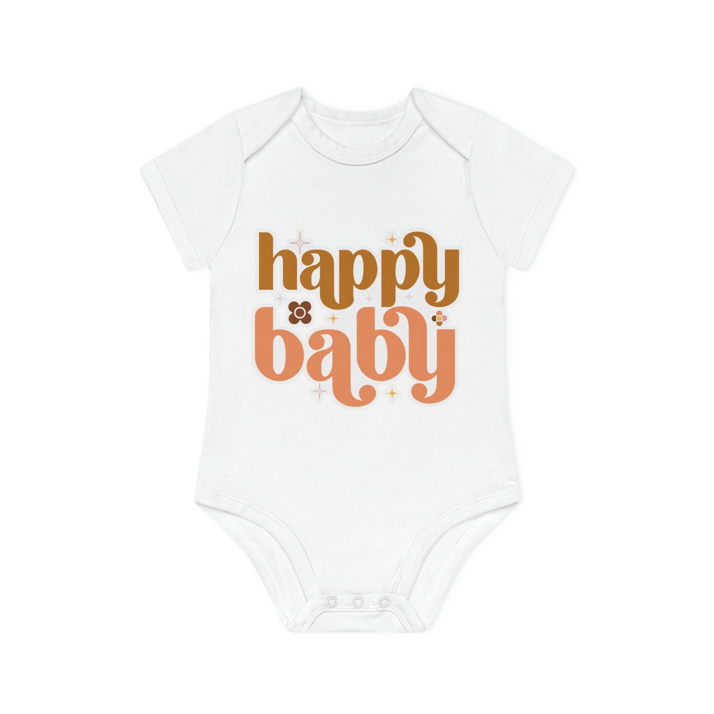 "Happy Baby" - Baby Organic Short Sleeve Bodysuit