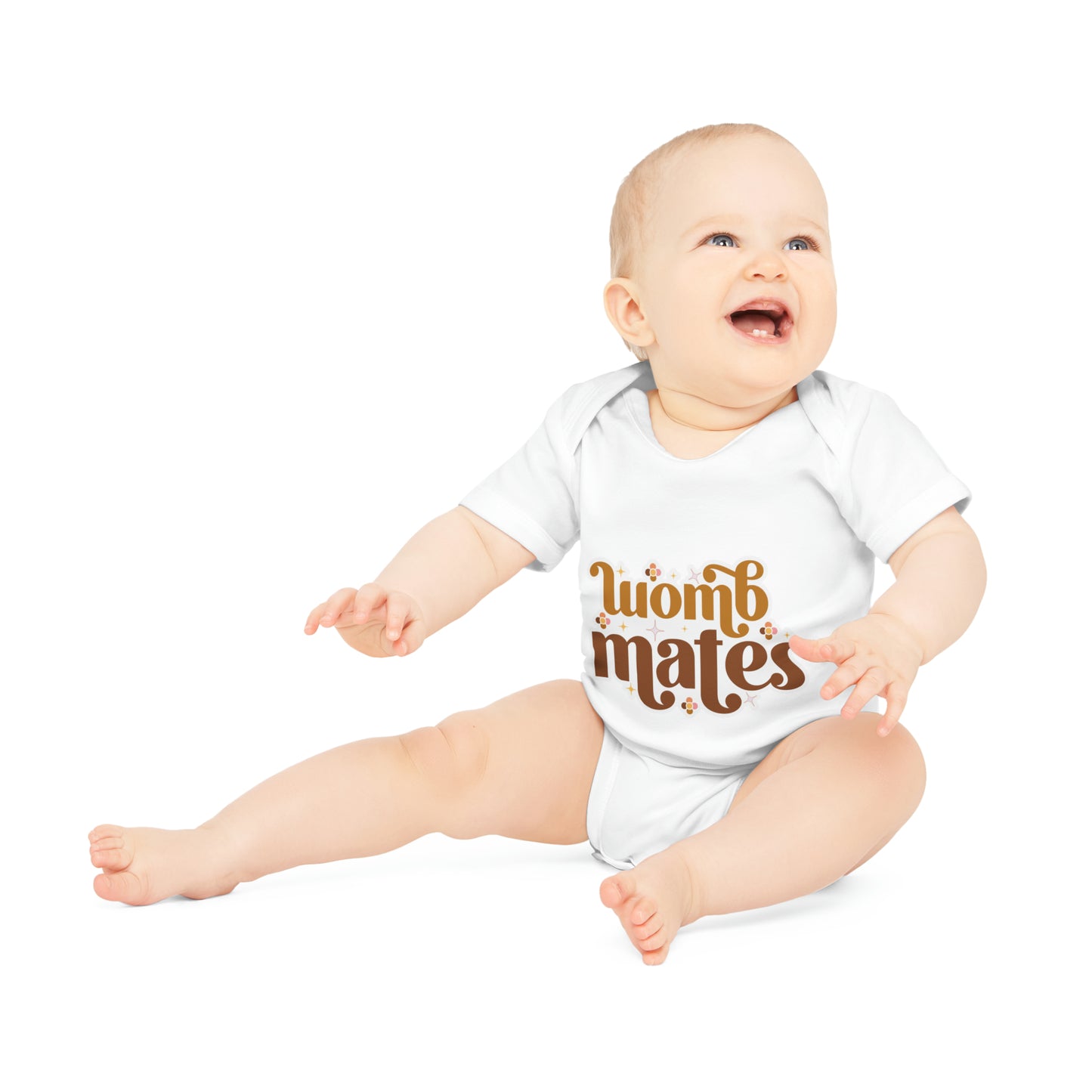 "Womb Mates" - Organic Cutie: Adorable Baby Organic Short Sleeve Bodysuit