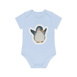 "Penguin Cutie" - Baby Organic Short Sleeve Bodysuit