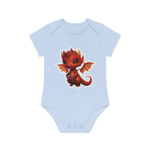 "Sweet Red Dragon" - Baby Organic Short Sleeve Bodysuit