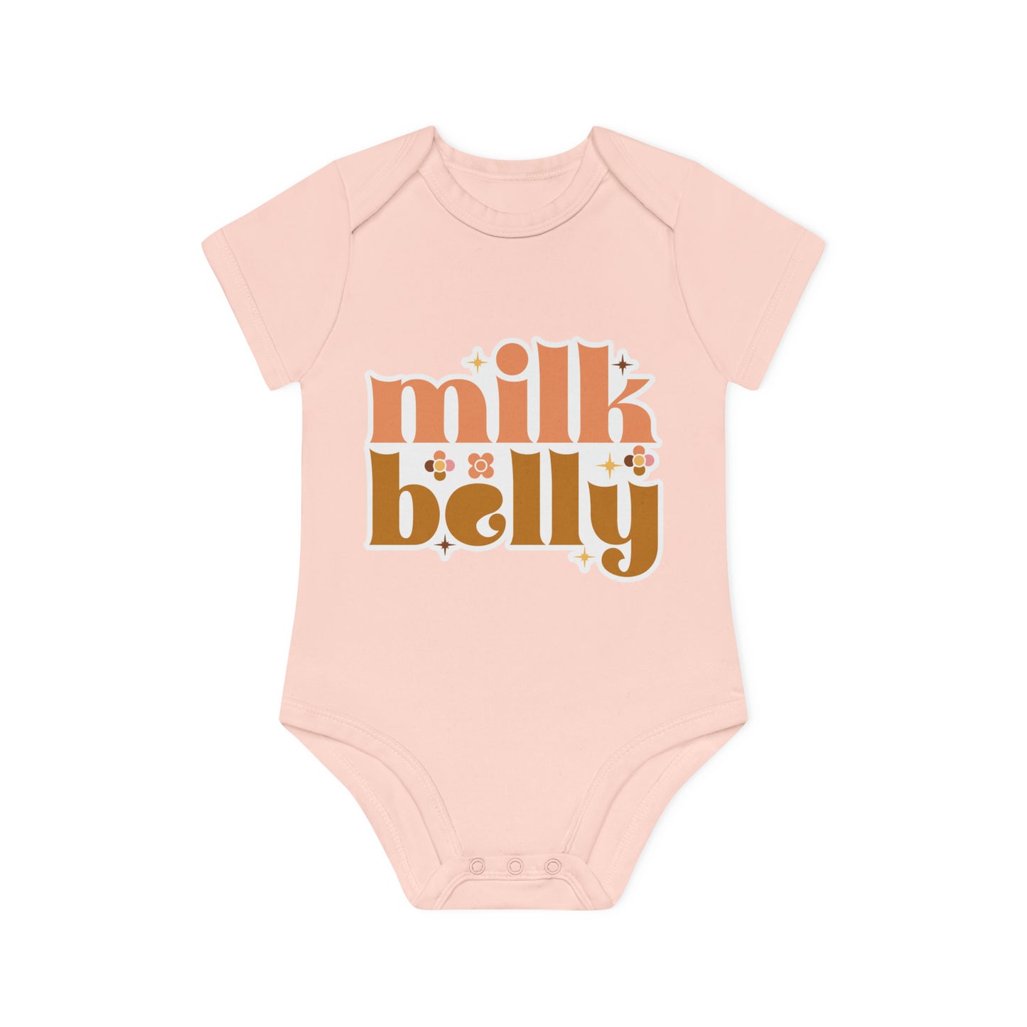 "Milk Belly" Organic Cutie Pie - Baby Organic Short Sleeve Bodysuit