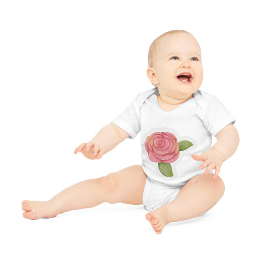 "Organic Cutie: Adorable Design Baby- Baby Organic Short Sleeve Bodysuit