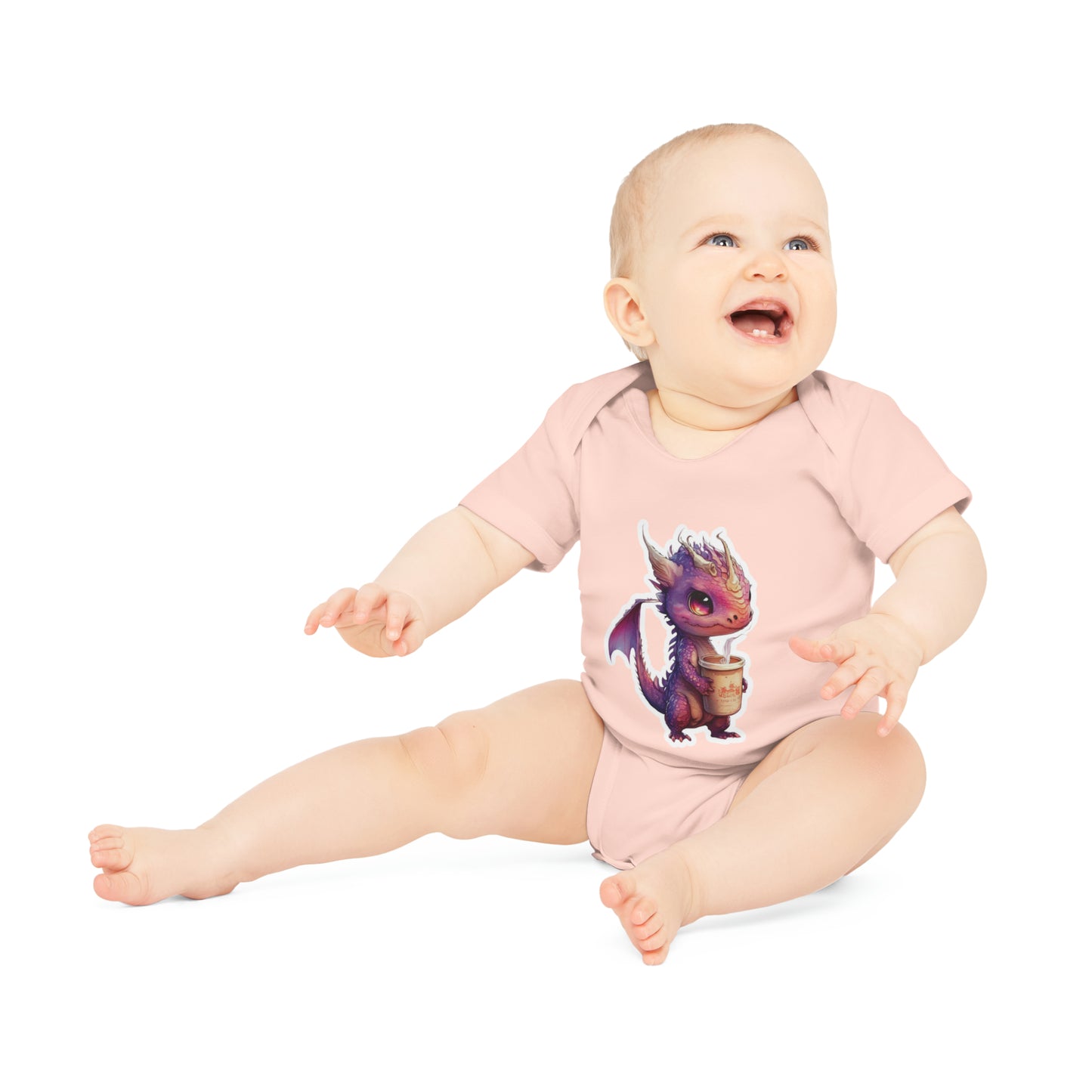 "Little Dragon"" - Baby Organic Short Sleeve Bodysuit