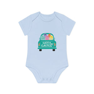 "Happy Easter" - Baby Organic Short Sleeve Bodysuit