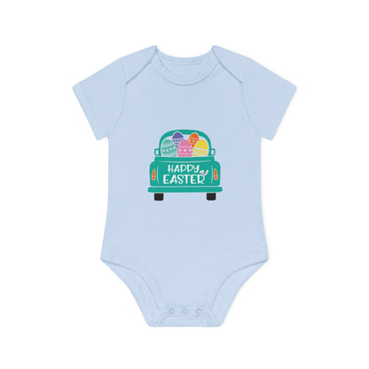 "Happy Easter" - Baby Organic Short Sleeve Bodysuit