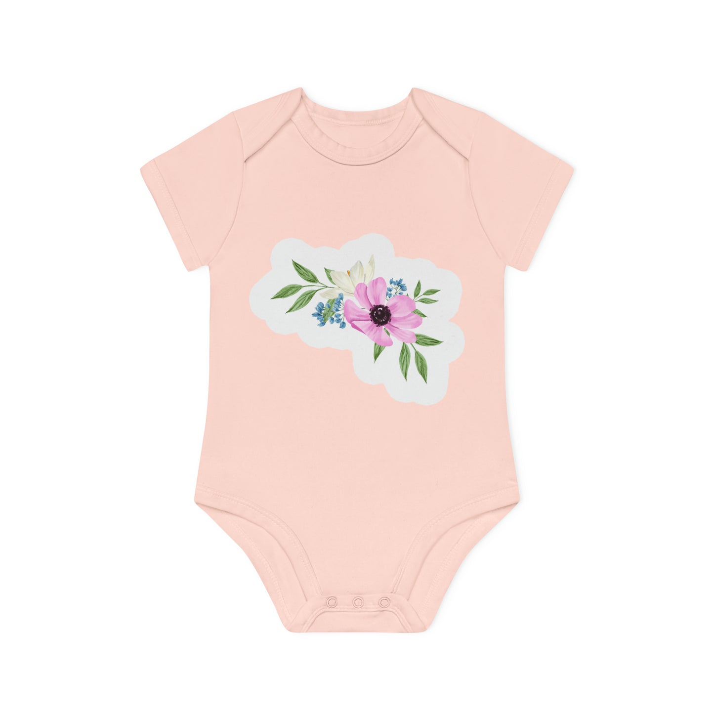 "Organic Cotton Baby Bodysuit: Ad- Baby Organic Short Sleeve Bodysuit