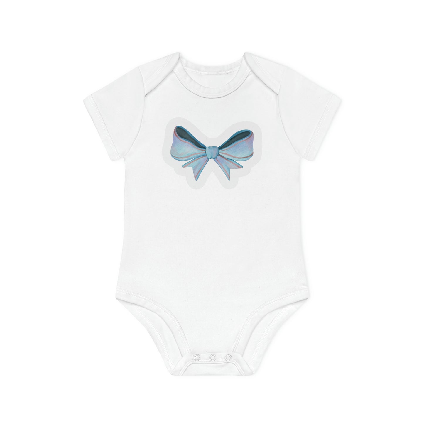 "Adorable Bow" - Baby Organic Short Sleeve Bodysuit