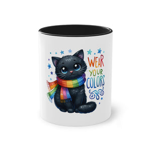 "Rainbow Pride Celebrate Love" - Two Tone Mug