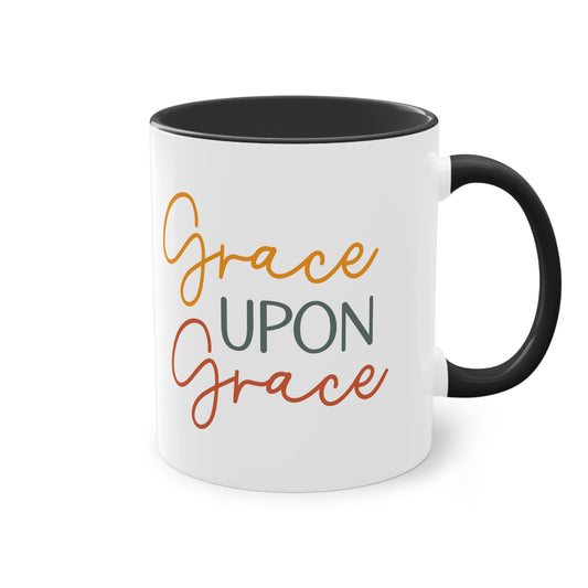 "Grace Upon Grace" - Christian Love - Two Tone Mug