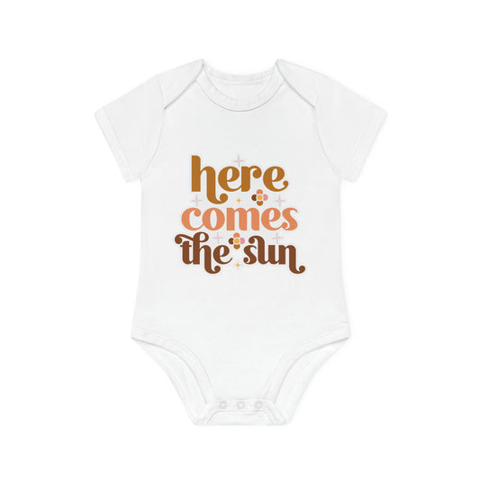 "Here comer the Sun" - Baby Organic Short Sleeve Bodysuit