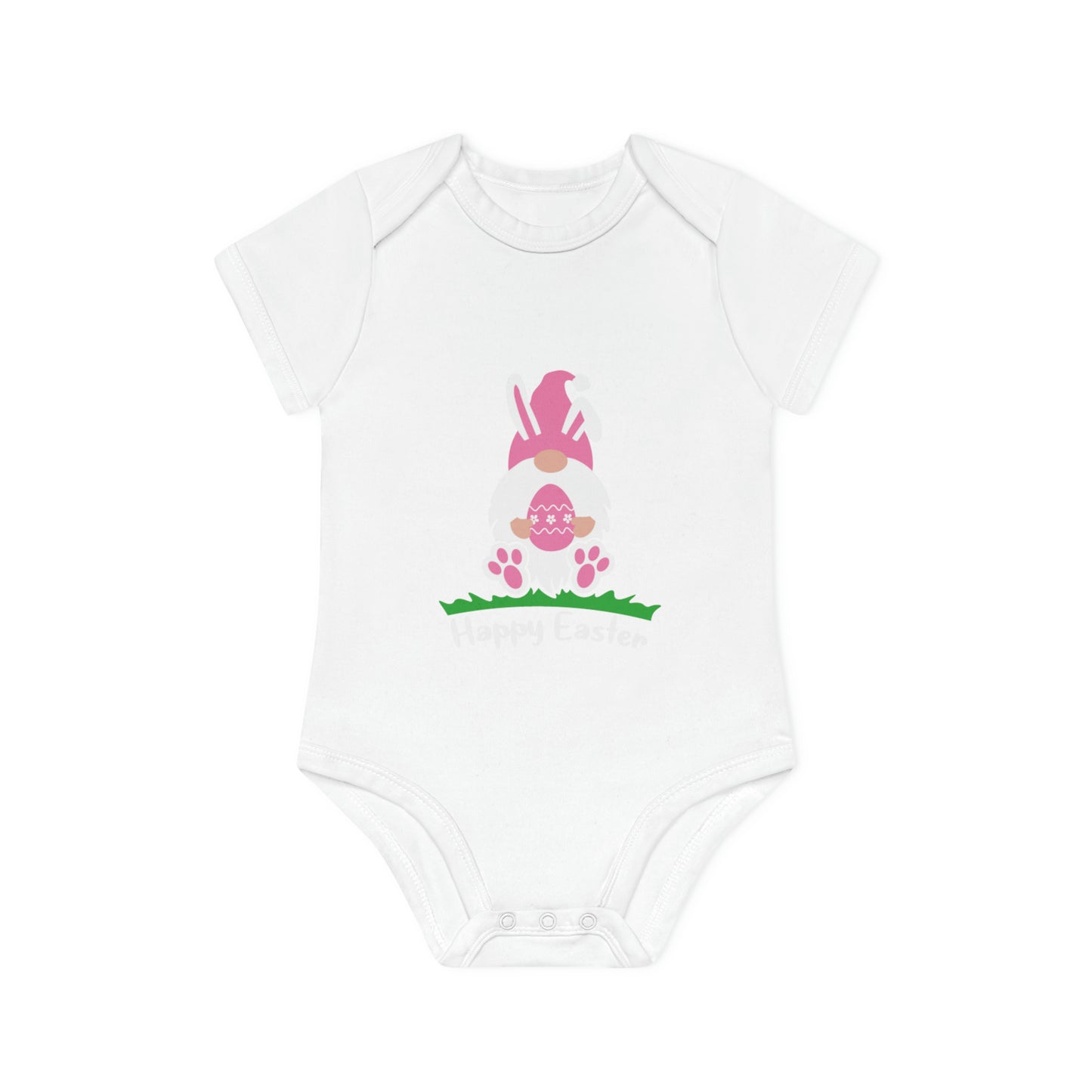 "Happy Easter" - Baby Organic Short Sleeve Bodysuit