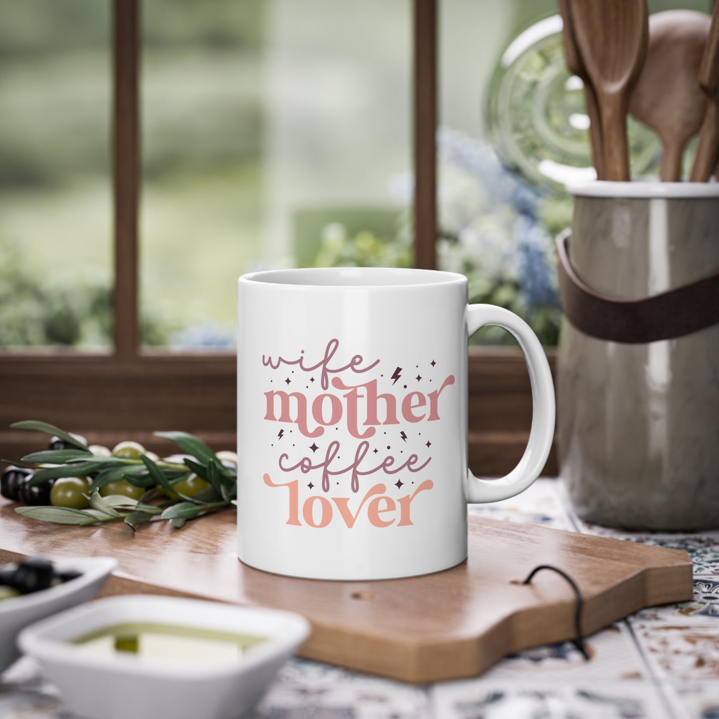 "Wife, Mother, Coffee Lover" - Ceramic 11oz Mug