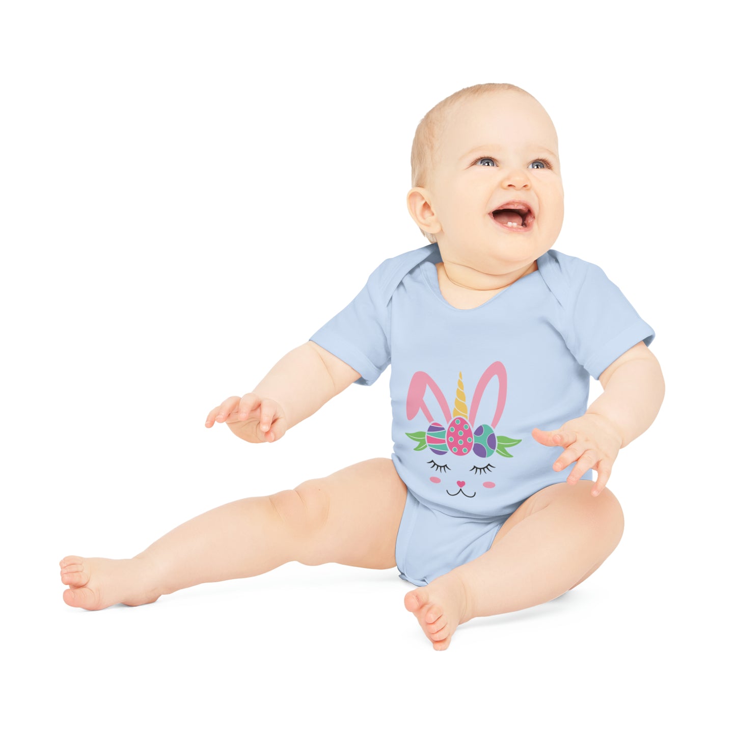 "Easter Bunny Ears" - Baby Organic Short Sleeve Bodysuit