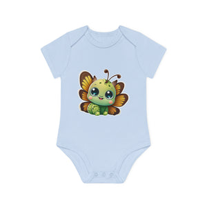 "Cute Butterfly" - Baby Organic Short Sleeve Bodysuit