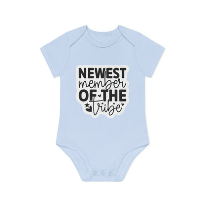 "Newest Member of the Tribe" - Baby Organic Short Sleeve Bodysuit