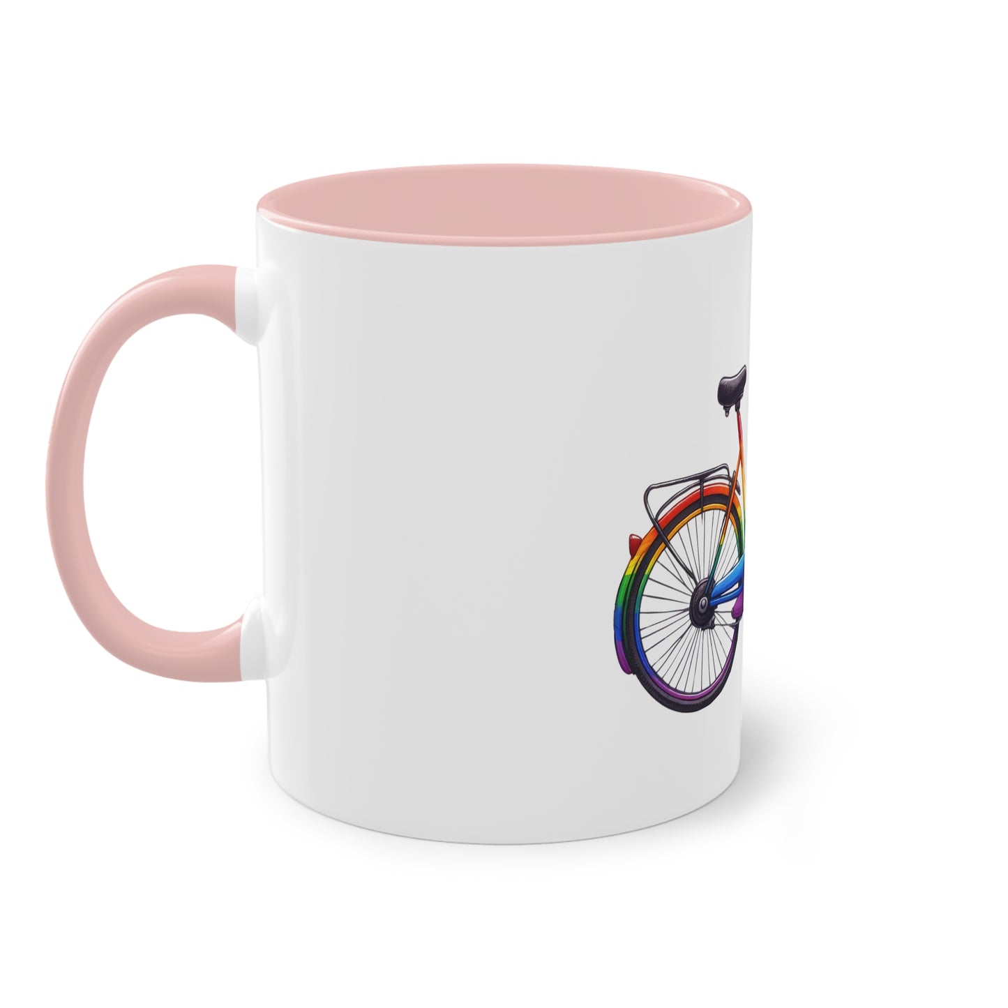 "Pride Rainbow Bicycle" - Two Tone Mug