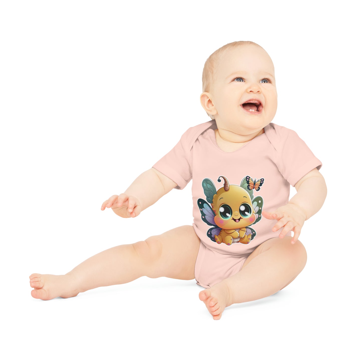 "Organic Adorable: Cute Design Baby Short- Baby Organic Short Sleeve Bodysuit