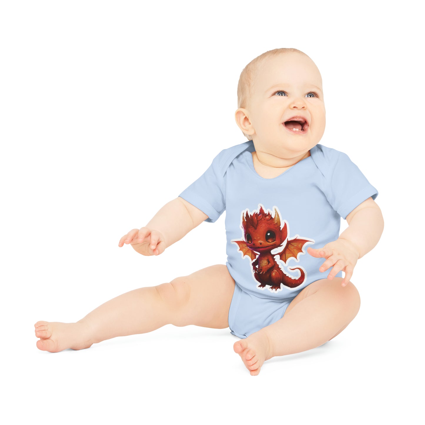 "Sweet Red Dragon" - Baby Organic Short Sleeve Bodysuit