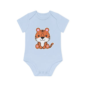 "Cute Tiger" - Adorable Baby Organic Short Sleeve Bodysuit