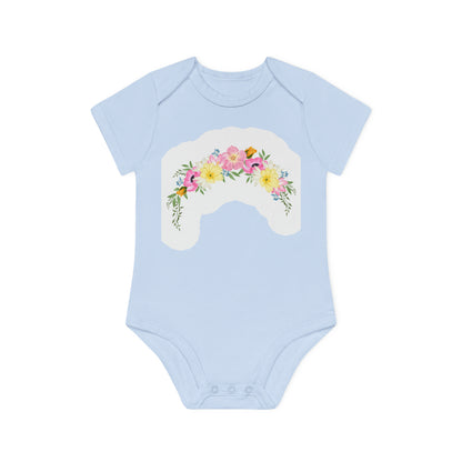 "Blooming Cutie Pie" - Baby Organic Short Sleeve Bodysuit