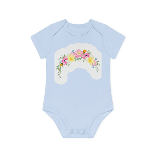 "Blooming Cutie Pie" - Baby Organic Short Sleeve Bodysuit