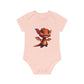 "Adorable Smiley Red Dragon" - Baby Organic Short Sleeve Bodysuit