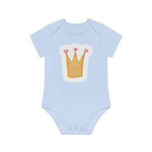 "Royalty Love" - Baby Organic Short Sleeve Bodysuit