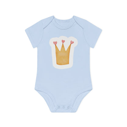 "Royalty Love" - Baby Organic Short Sleeve Bodysuit