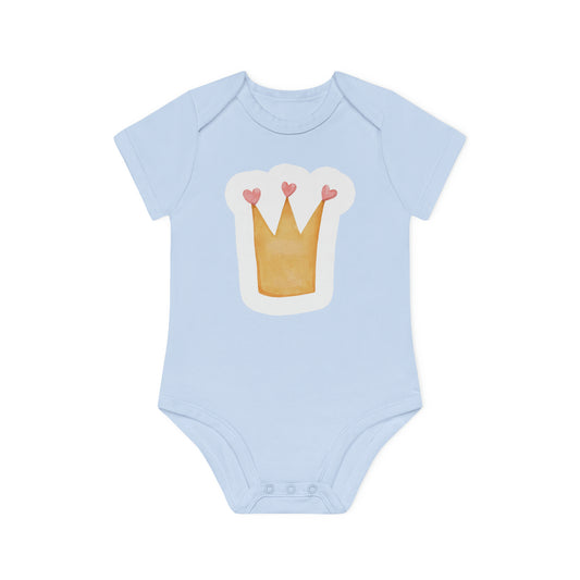 "Royalty Love" - Baby Organic Short Sleeve Bodysuit