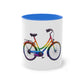 "Pride Rainbow Bicycle" - Two Tone Mug