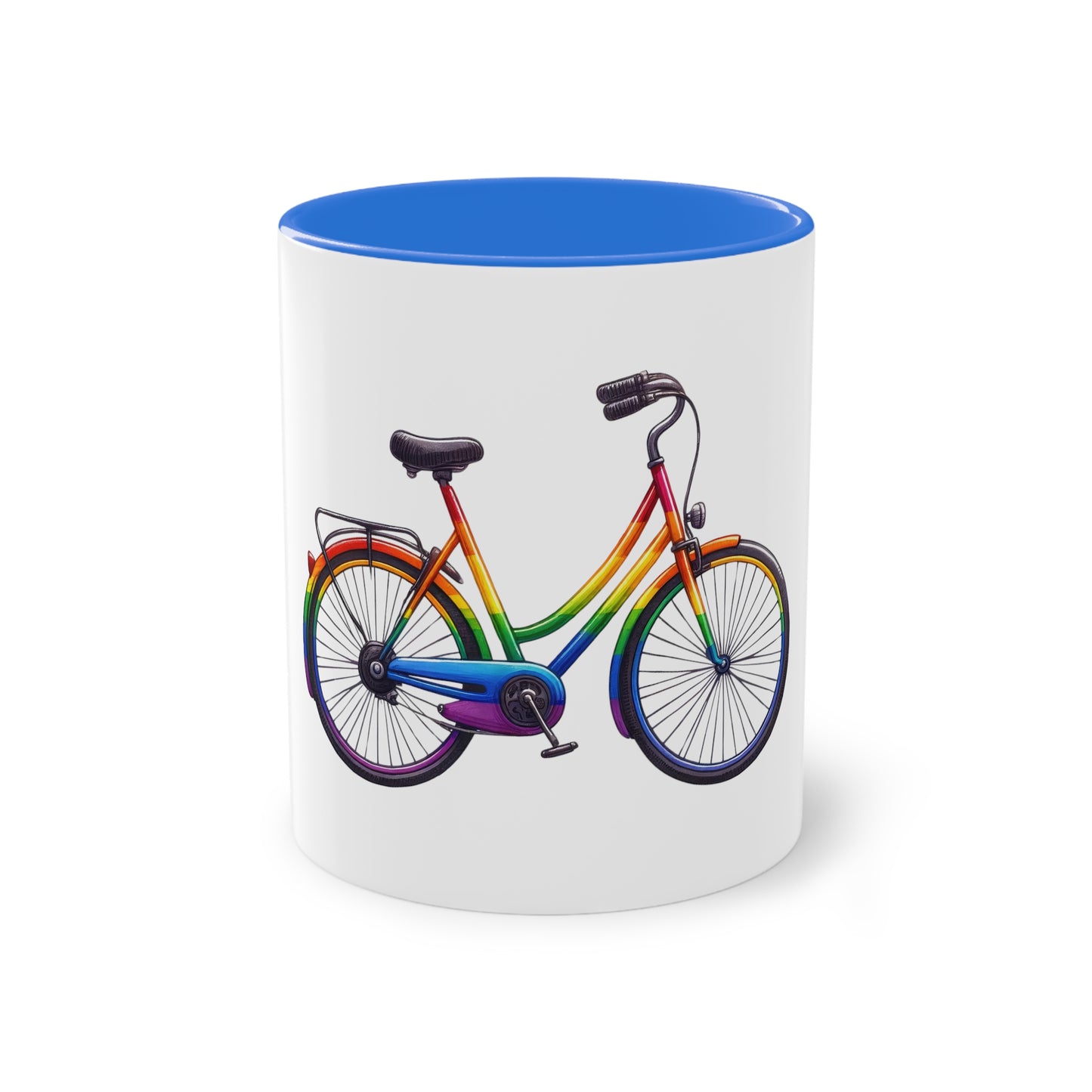 "Pride Rainbow Bicycle" - Two Tone Mug