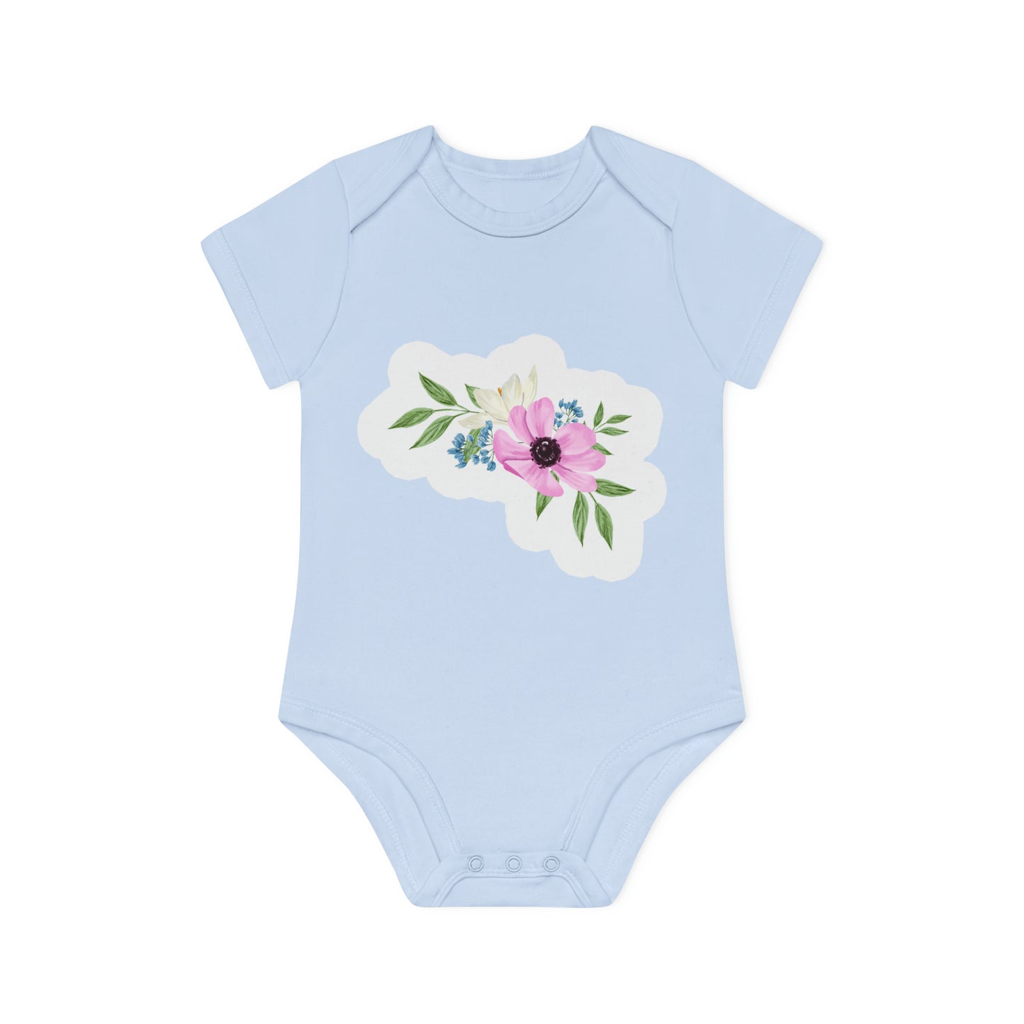 "Organic Cotton Baby Bodysuit: Ad- Baby Organic Short Sleeve Bodysuit