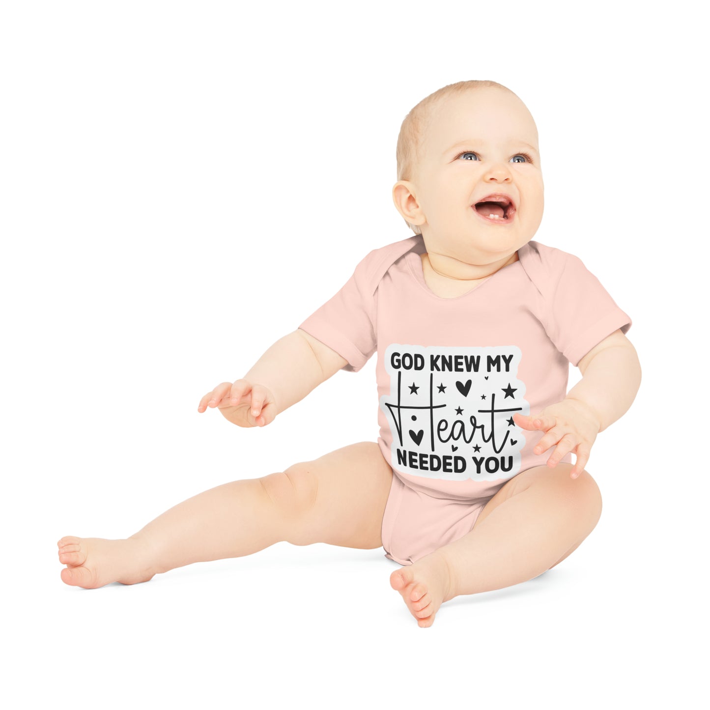 "God knew my heart needed you" - Baby Organic Short Sleeve Bodysuit