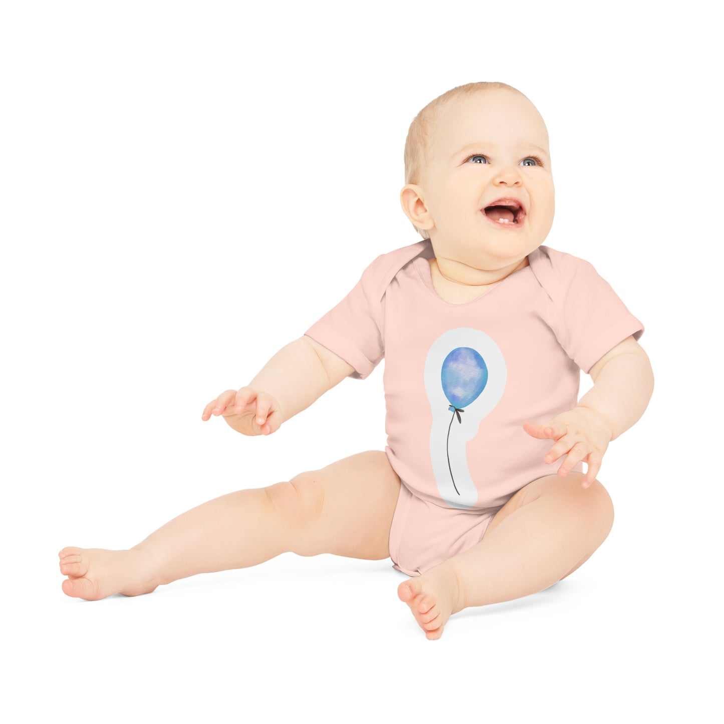 "Adorable Baby Balloon" - Baby Organic Short Sleeve Bodysuit