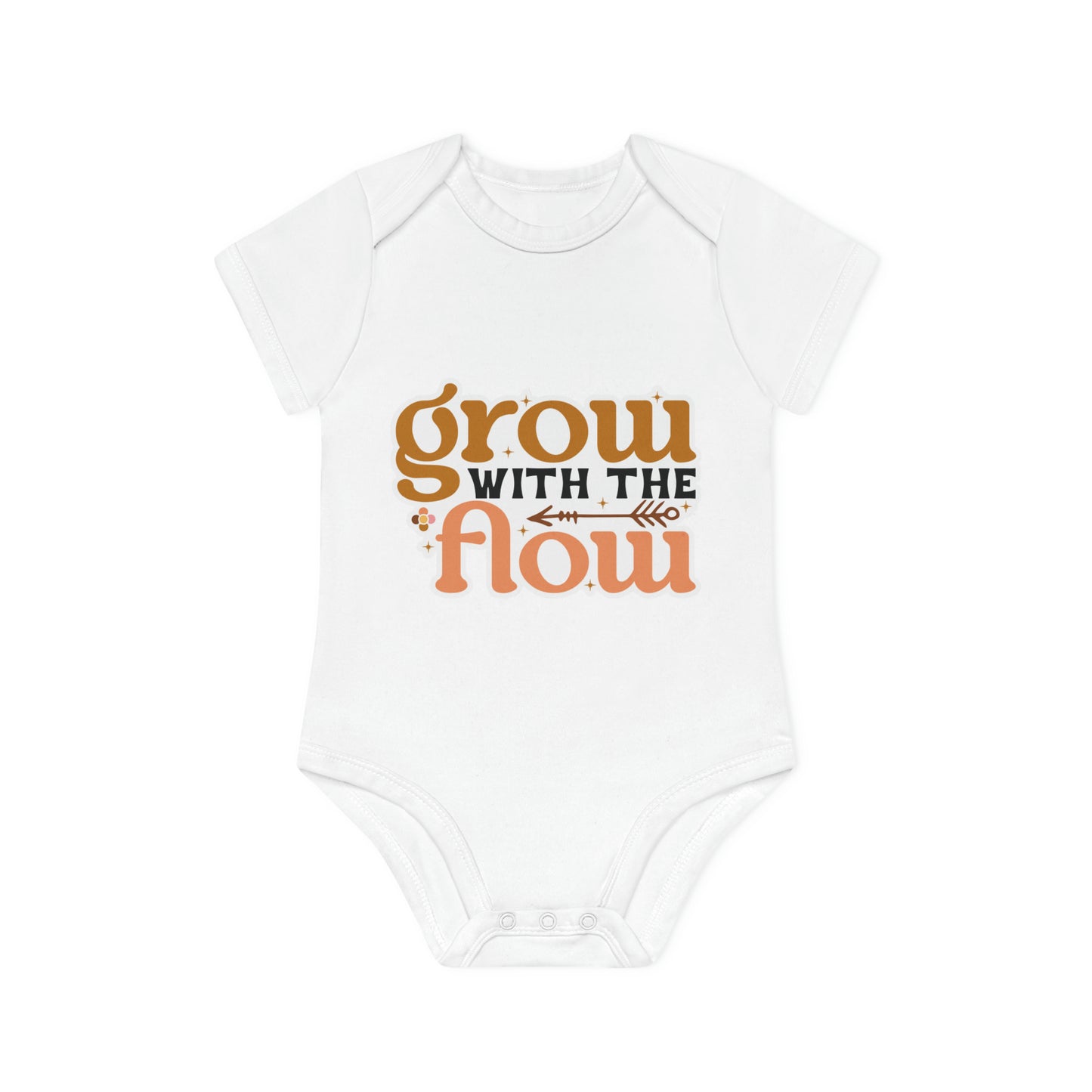 "Grow with the flow" Adorable Organic Short Sleeve Bodysuit