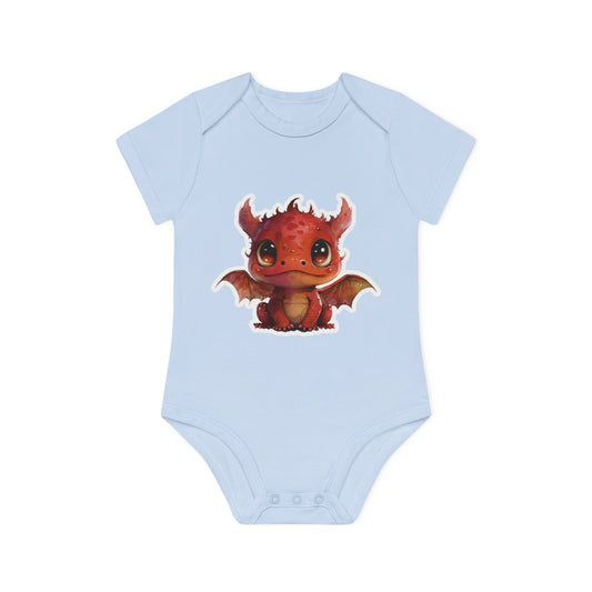 "Dragon Cutie" - Baby Organic Short Sleeve Bodysuit