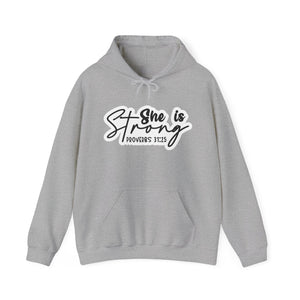 "She is Strong" - Christian Quote - Hoodie