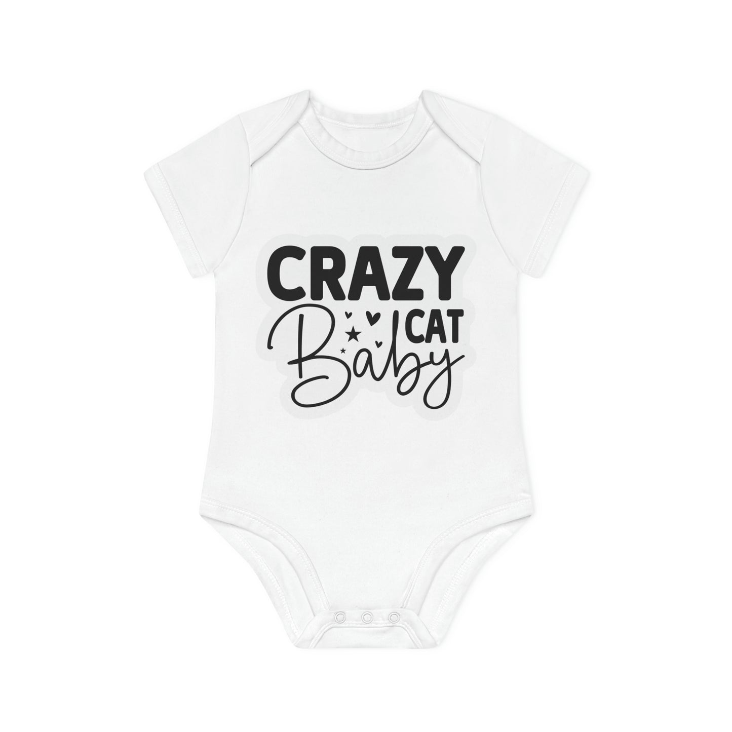 "Crazy Cat Baby" - Baby Organic Short Sleeve Bodysuit