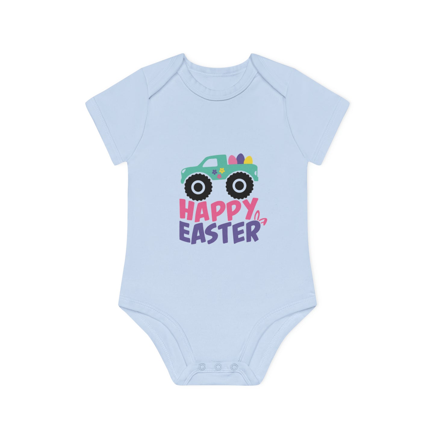 "Happy Easter" - Baby Organic Short Sleeve Bodysuit