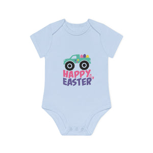 "Happy Easter" - Baby Organic Short Sleeve Bodysuit