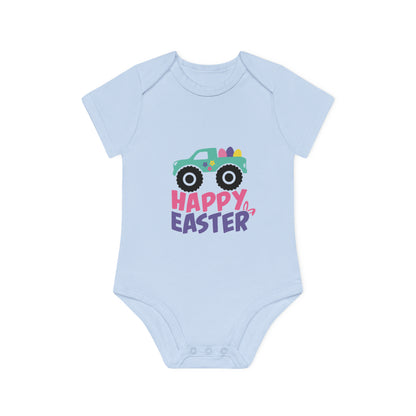 "Happy Easter" - Baby Organic Short Sleeve Bodysuit