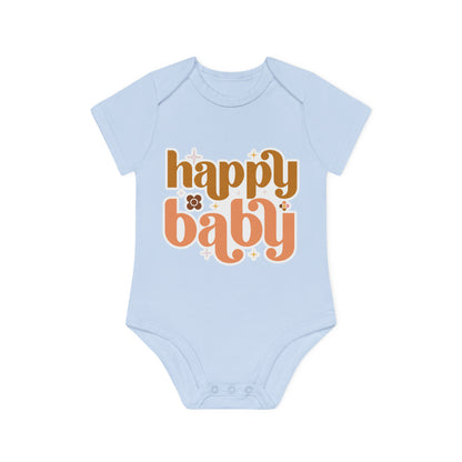 "Happy Baby" - Baby Organic Short Sleeve Bodysuit