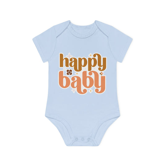 "Happy Baby" - Baby Organic Short Sleeve Bodysuit