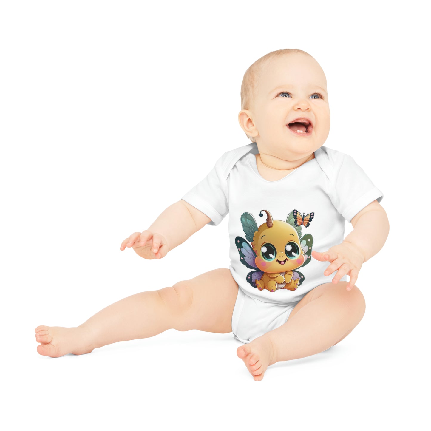 "Organic Adorable: Cute Design Baby Short- Baby Organic Short Sleeve Bodysuit