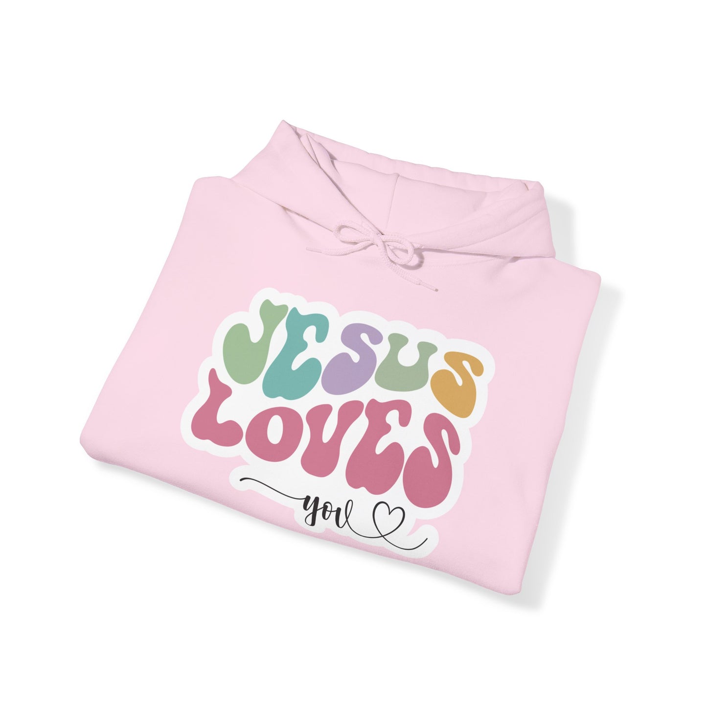 "Jesus Loves You" - Faithfully Cozy Hooded Sweatshirt - Hoodie