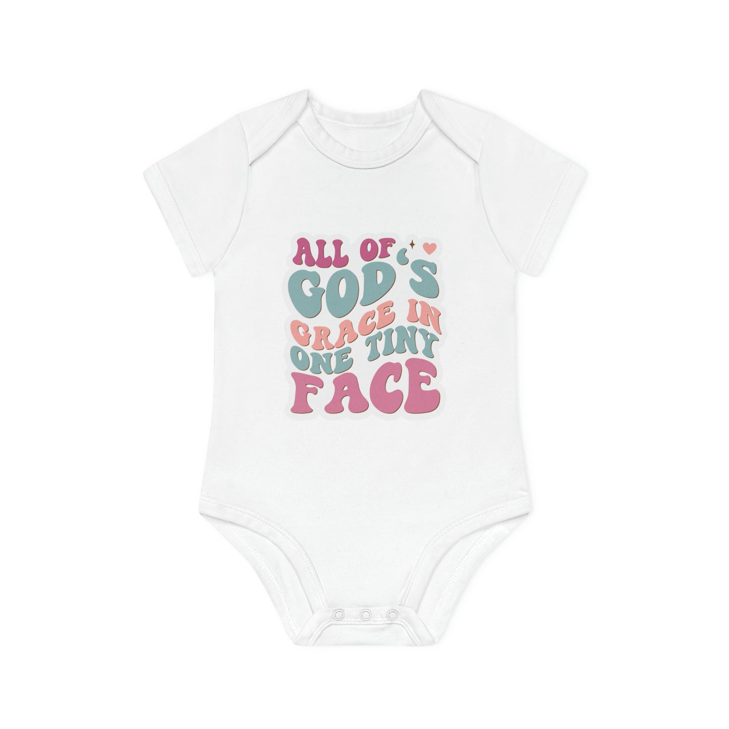 "Organic Cotton Baby Bodysuit with Ad- Baby Organic Short Sleeve Bodysuit