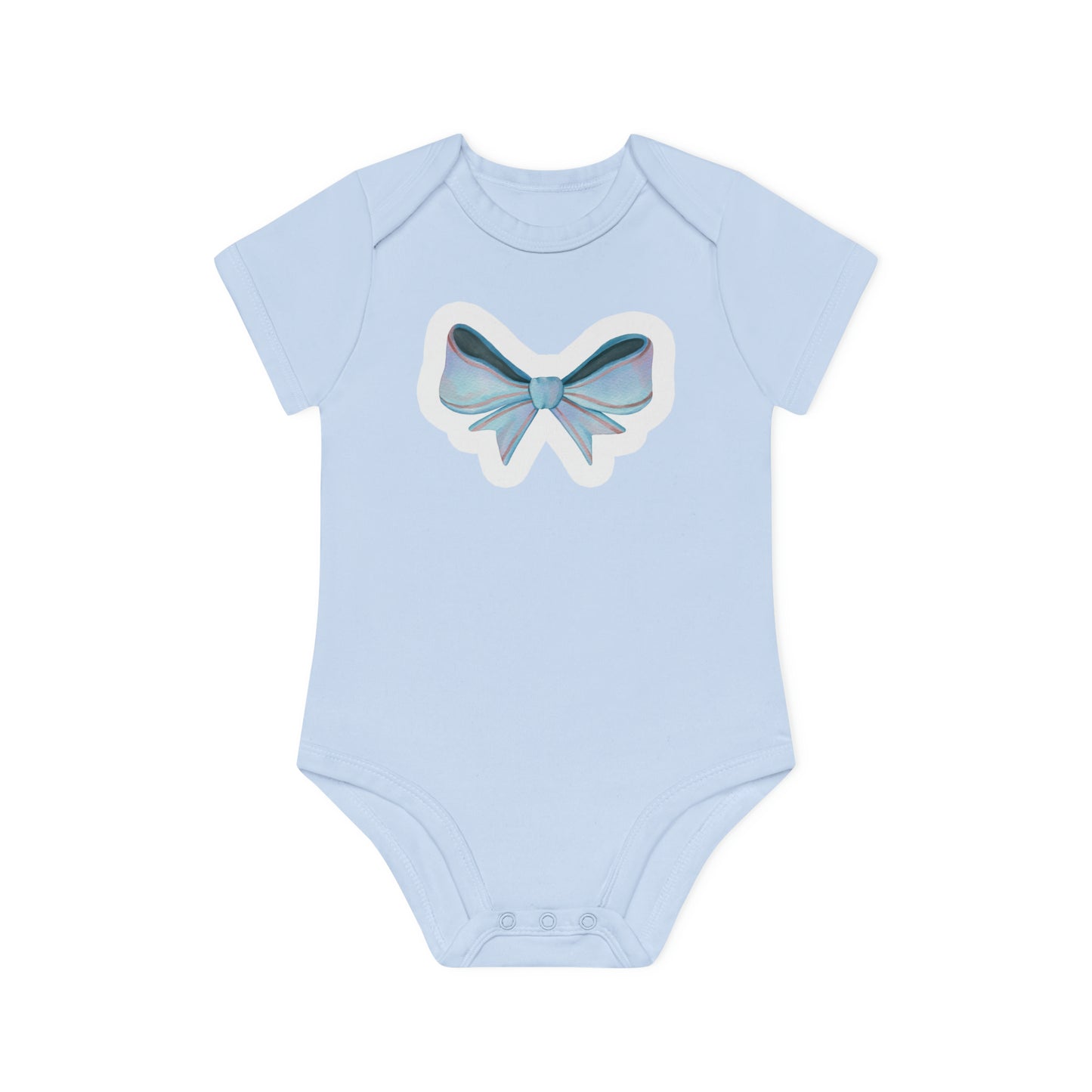 "Adorable Bow" - Baby Organic Short Sleeve Bodysuit